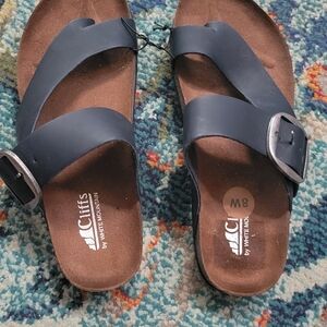 Cliffs by WHITE MOUNTAIN Black Slide Sandals